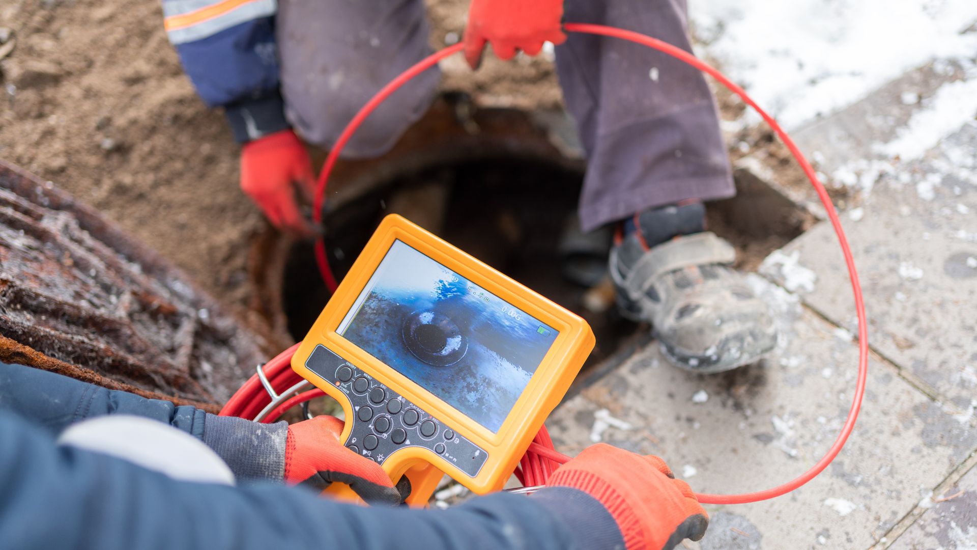 A person with a yellow and black device in their hand